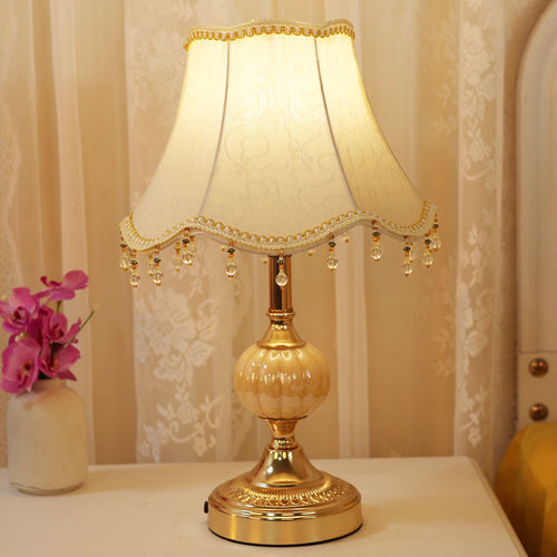 Vintage Kristall-Verzierte Tischlampe