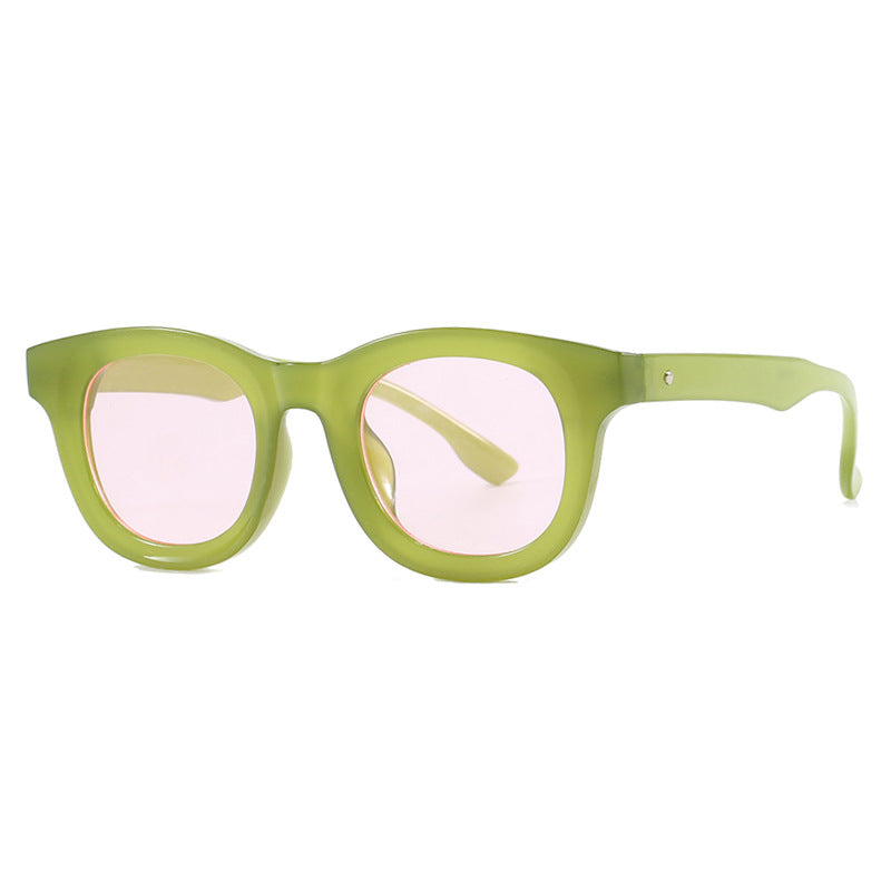 Damen stilvolle runde Sonnenbrille mit robustem Rahmen und schützendem UV-Filter Karnz