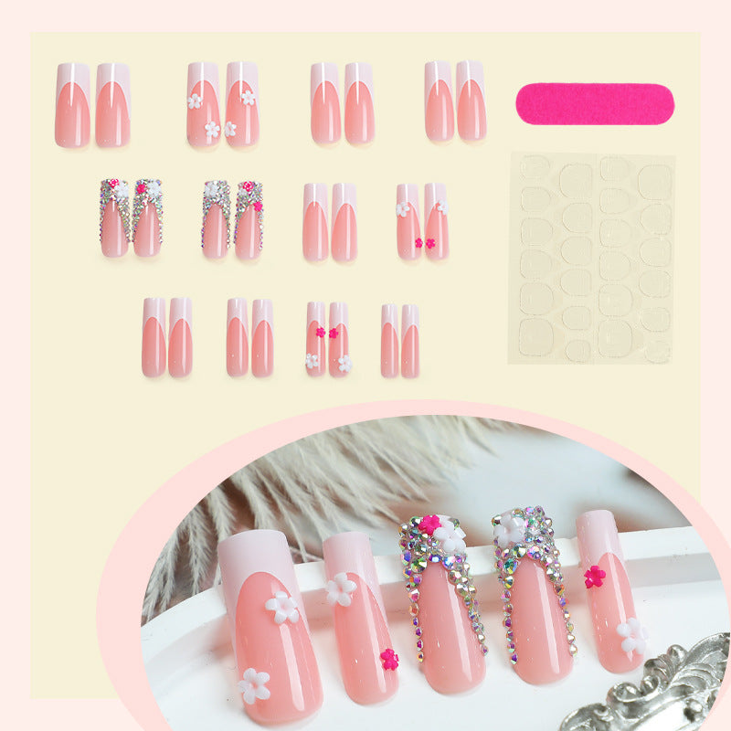 Dekoratives Press-On-Nagelkunst-Set mit floralen und Schmuckakzenten Karnz 1788496044