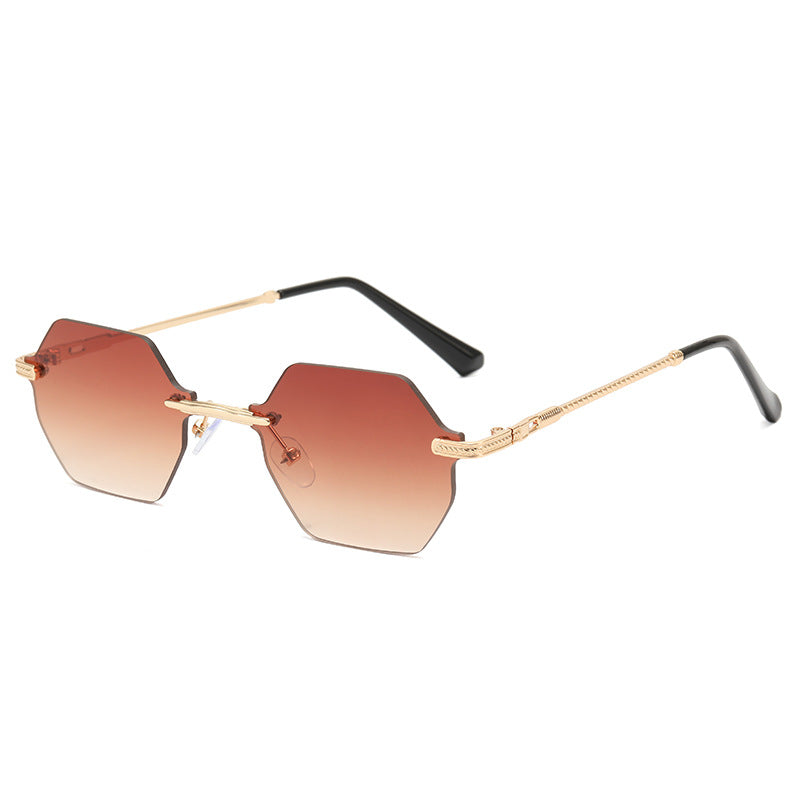 Damen hexagonale Designer-Sonnenbrille mit hochwertigem Metallrahmen Karnz