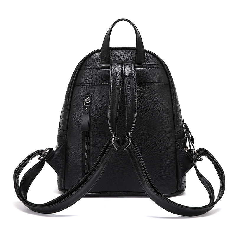 Nieten-Leder-Rucksack Karnz