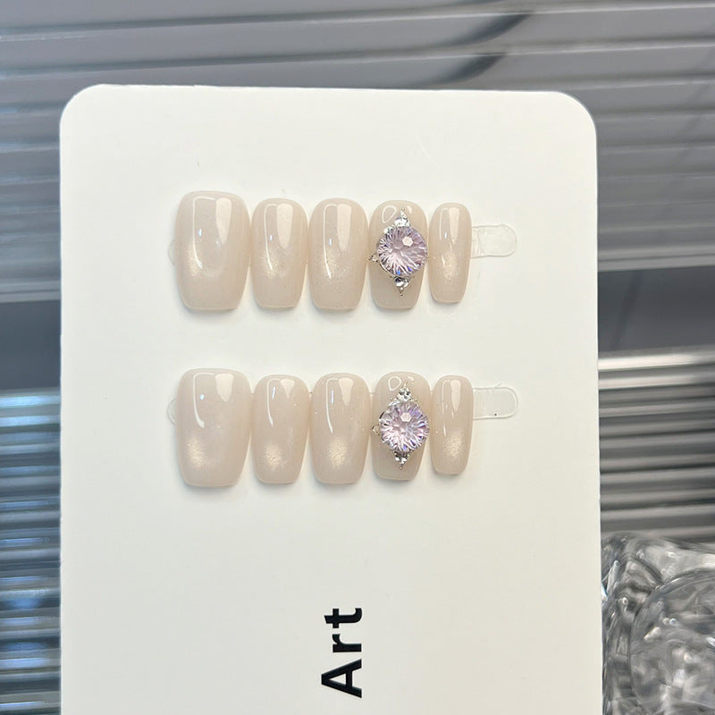 Elegante Strass-besetzte Press-On-Nagelset
