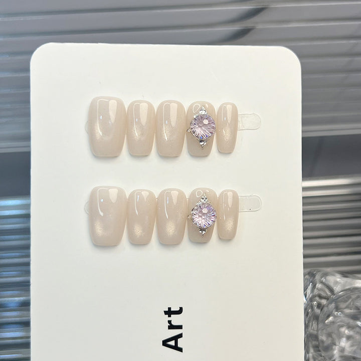 Elegante Strass-besetzte Press-On-Nagelset