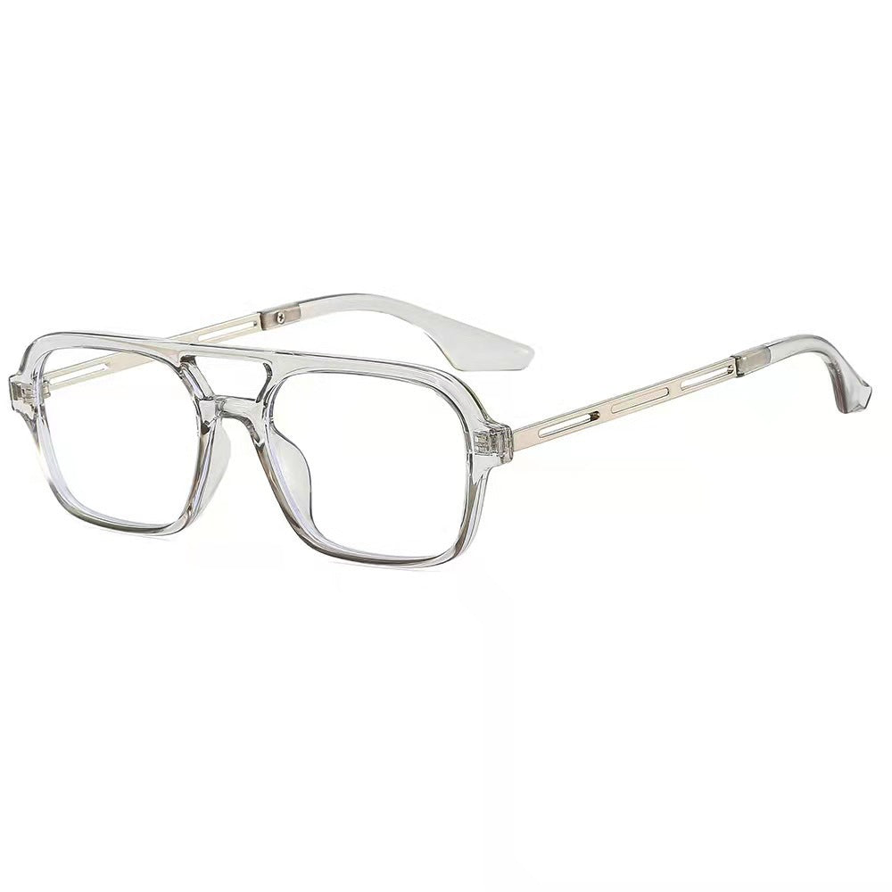 Damen Designer-Sonnenbrille mit elegantem transparentem Rahmen und gelben Gläsern Karnz