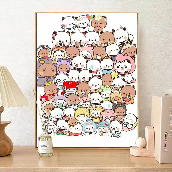 Niedliches Panda-Charakter-Wandkunst Karnz