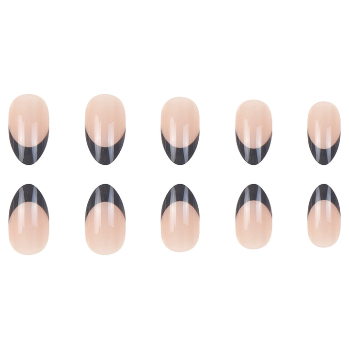 Elegante Stiletto French Tip Press-On Nägel Karnz