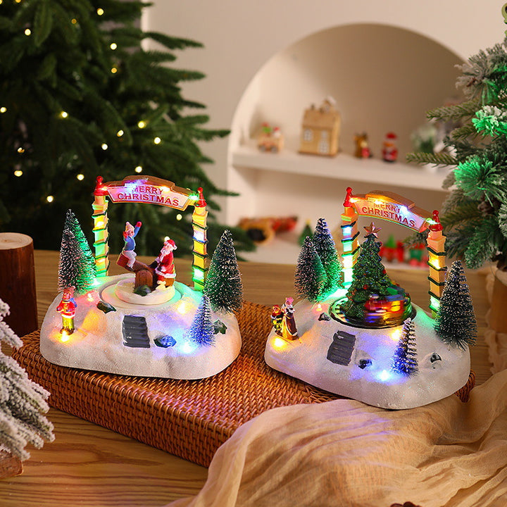 Festliche Weihnachtsdekoration mit Lichtern Karnz