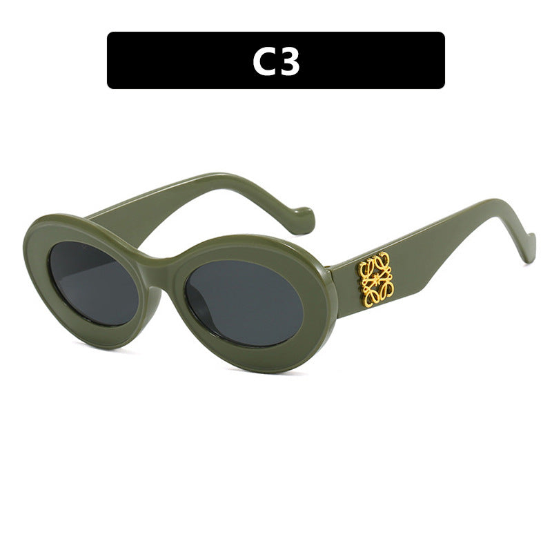 Damen elegante geschwungene Sonnenbrille Karnz