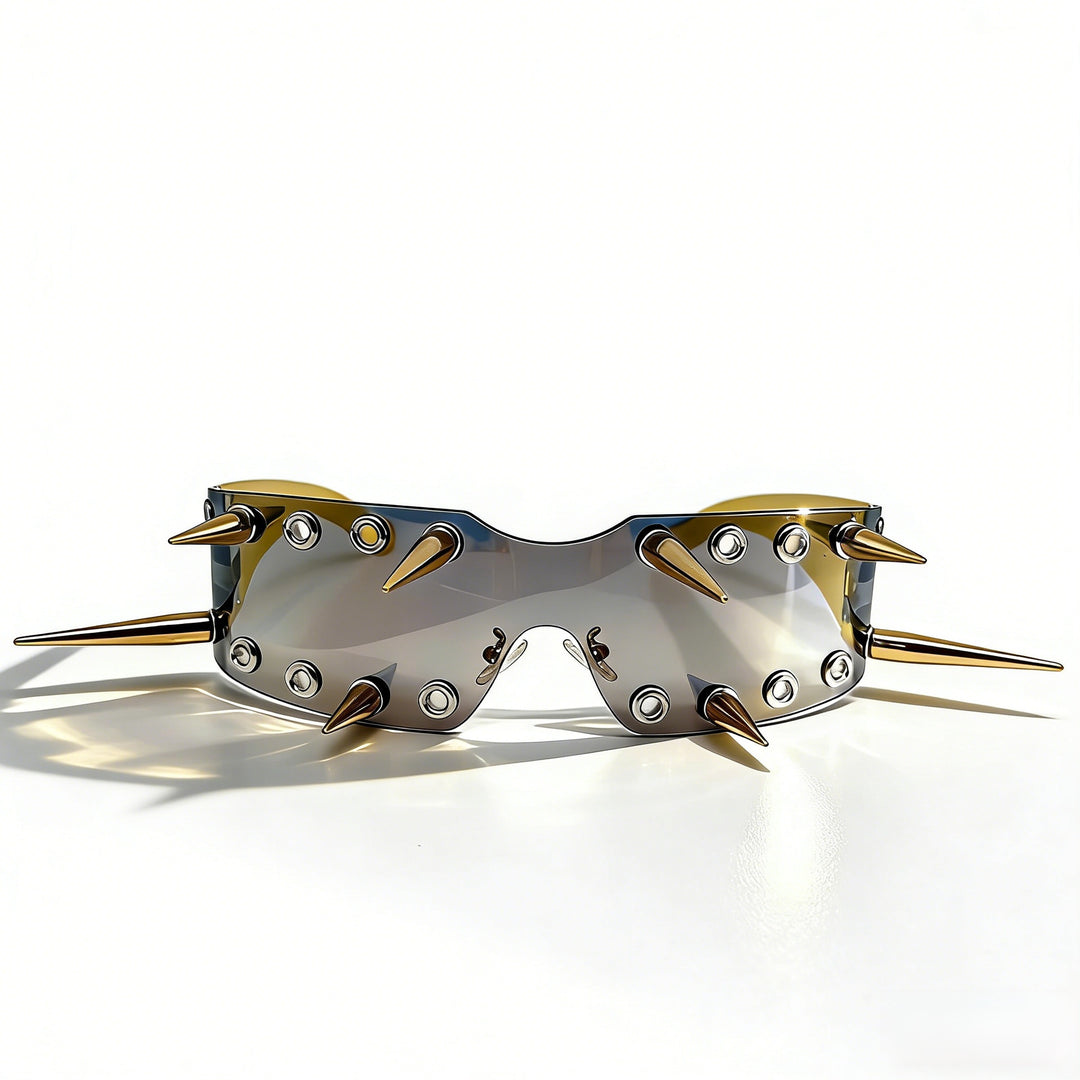 Damen Sportliche Sonnenbrille mit auffälligem Design und Spikes Karnz