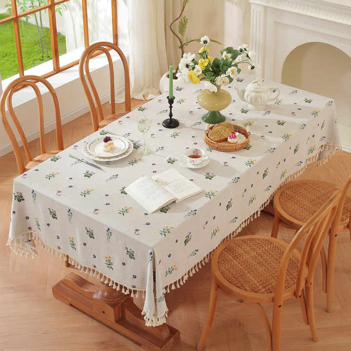 Bestickte Quaste Tischdecke