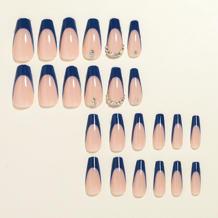 Premium Französischer Tip Press-On Nail Set Karnz