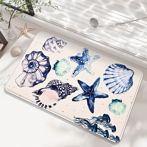 Küstenmotiv Memory Foam Badematte