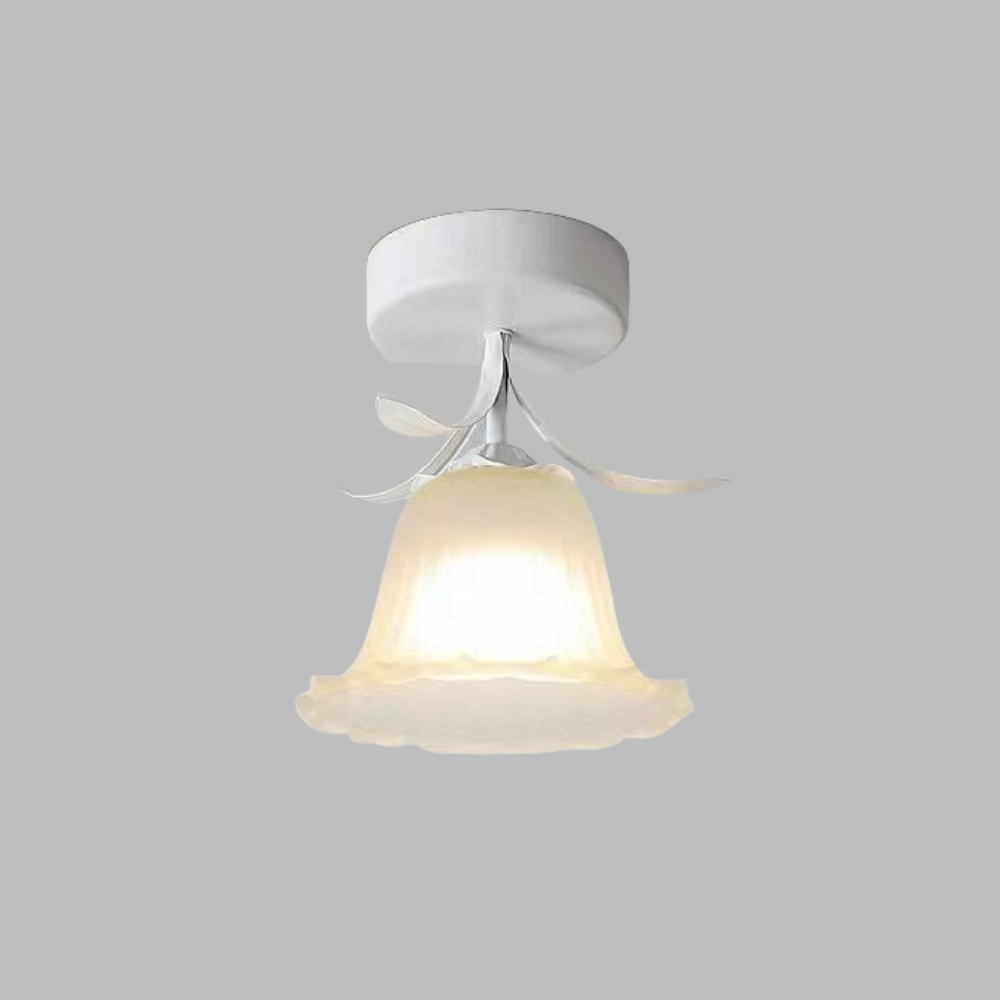 Deckenleuchte mit floralem Glasschirmdesign