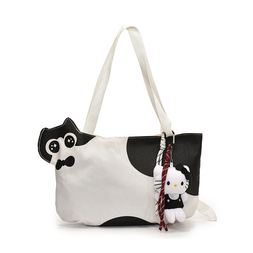 Verspielt Katzenmotiv Schultertasche