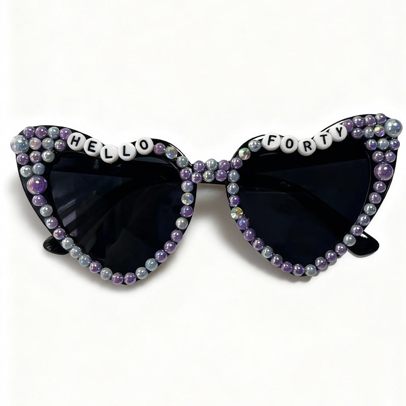 Glamouröse herzförmige Brautsonnenbrille Karnz