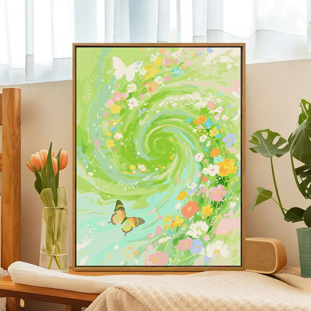 Floral Whirlwind Leinwandkunst Karnz