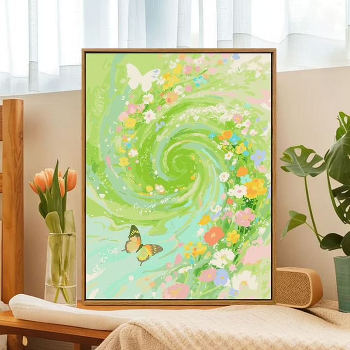 Floral Whirlwind Leinwandkunst Karnz