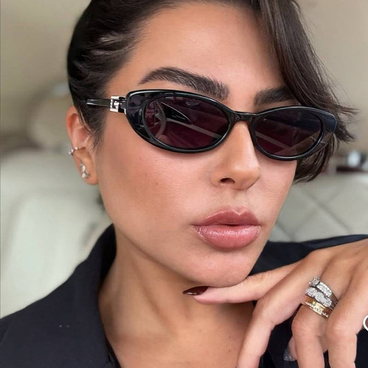 Damen Cat-Eye Sonnenbrille mit stilvollem Rahmen und luxuriösen Akzenten Karnz