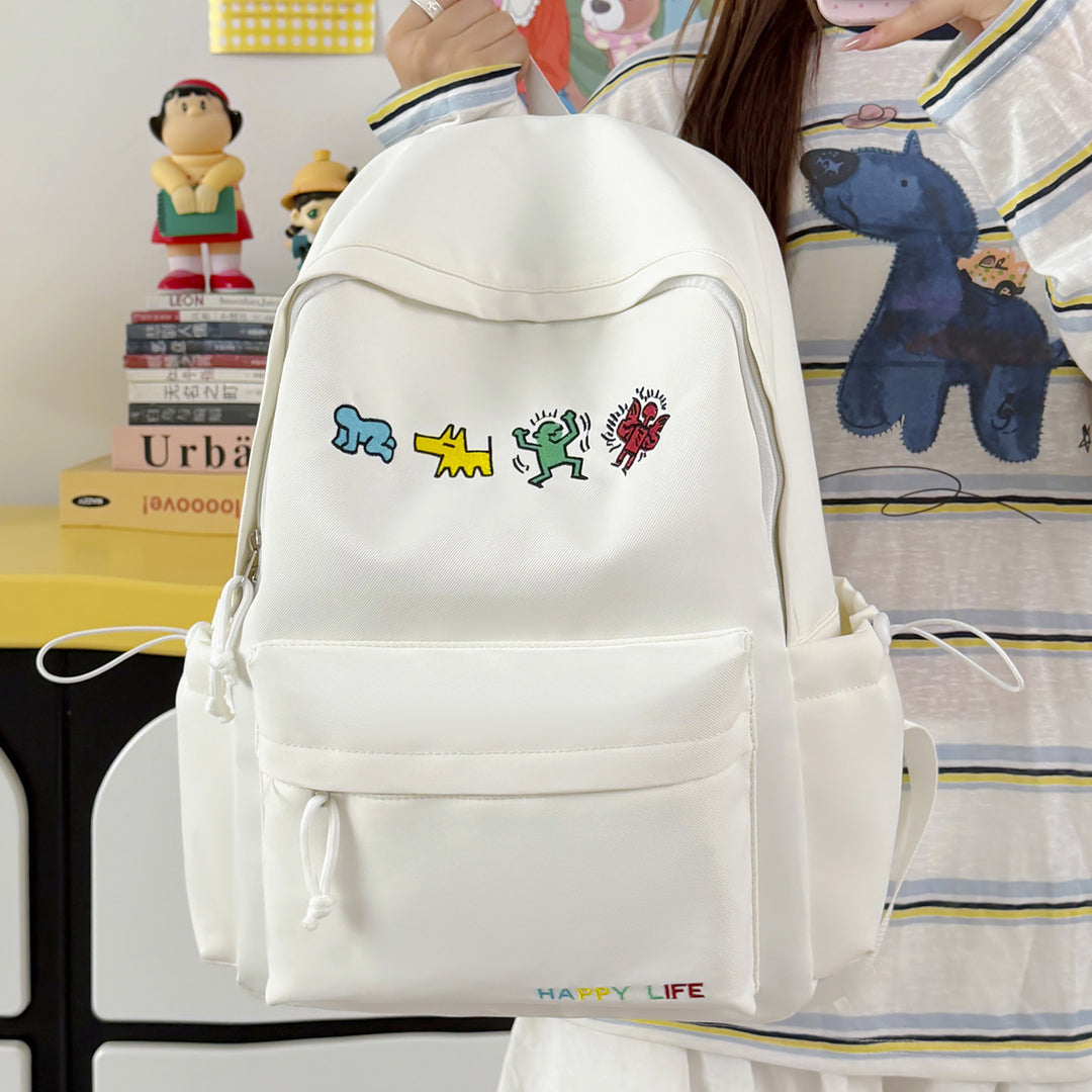 Künstlerisch Bestickter Freizeit-Rucksack Karnz
