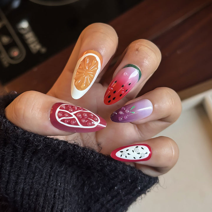 Frucht-Themen Press-On Nail Set Karnz