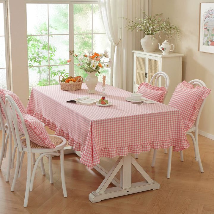 Vichy Rüschende Tischdecke