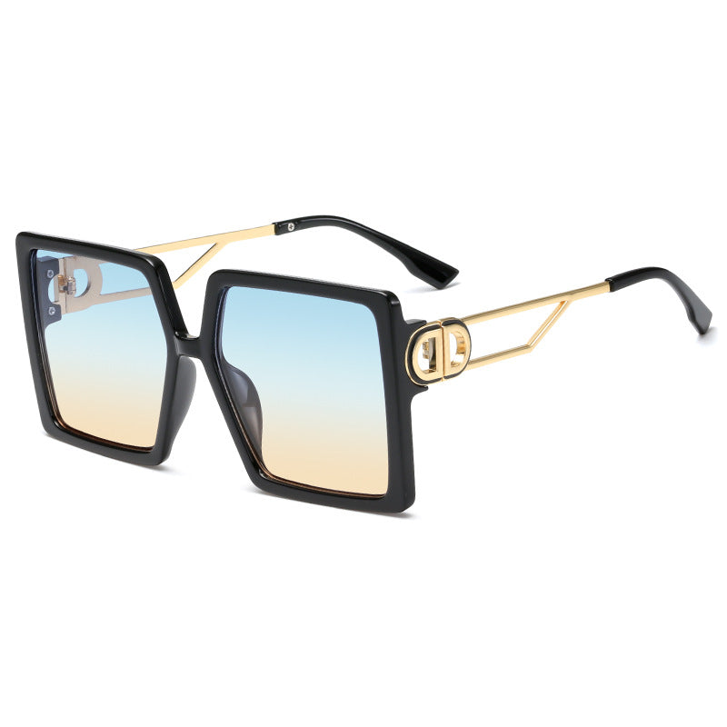 Damen oversized quadratische Sonnenbrille mit elegantem Metallgestell und polarisierenden Gläsern Karnz