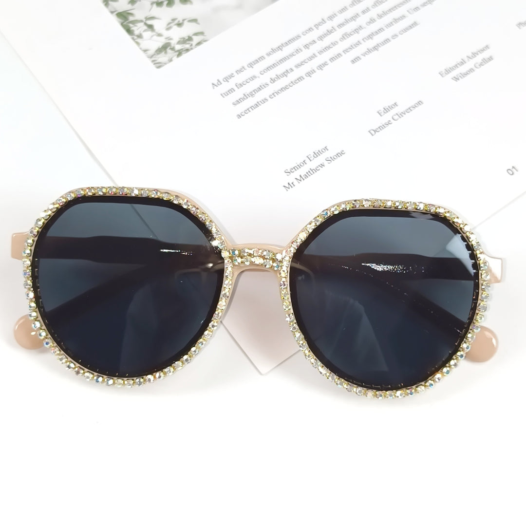 Damen Glitzernde Oversized Sonnenbrille Karnz