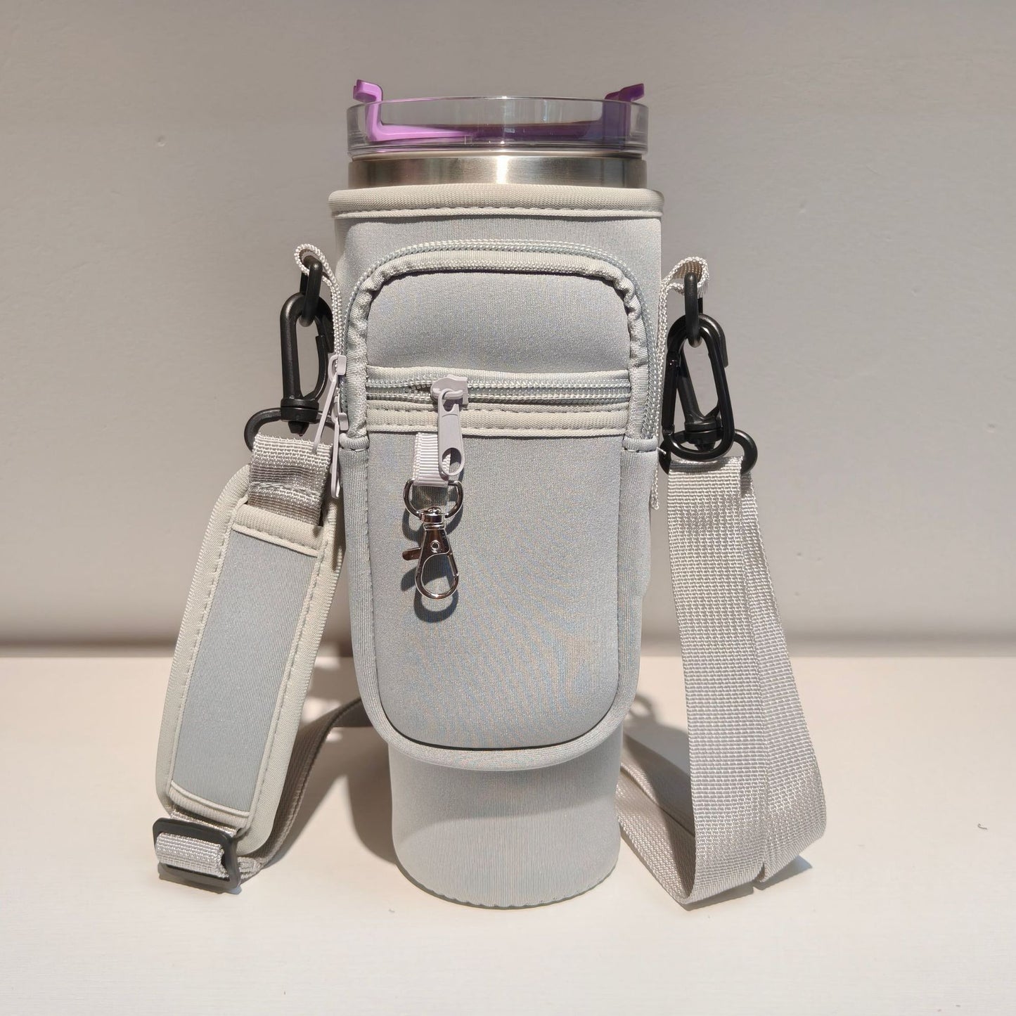 Damen trendige und glitzernde Trinkflasche mit Umhängetasche Karnz