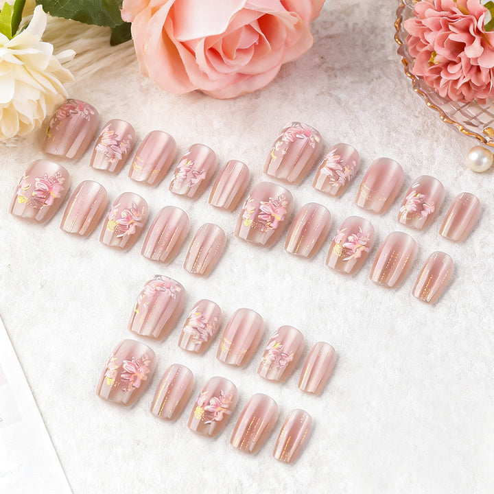 Floral Decorative Press-On Nail Set Karnz 1787543207