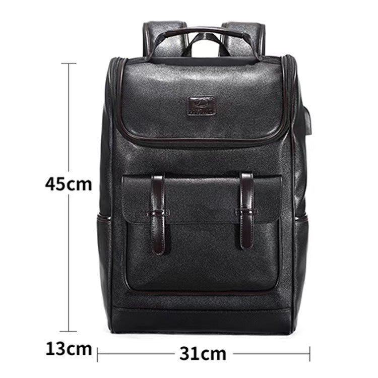 Premium strukturierten Leder Rucksack