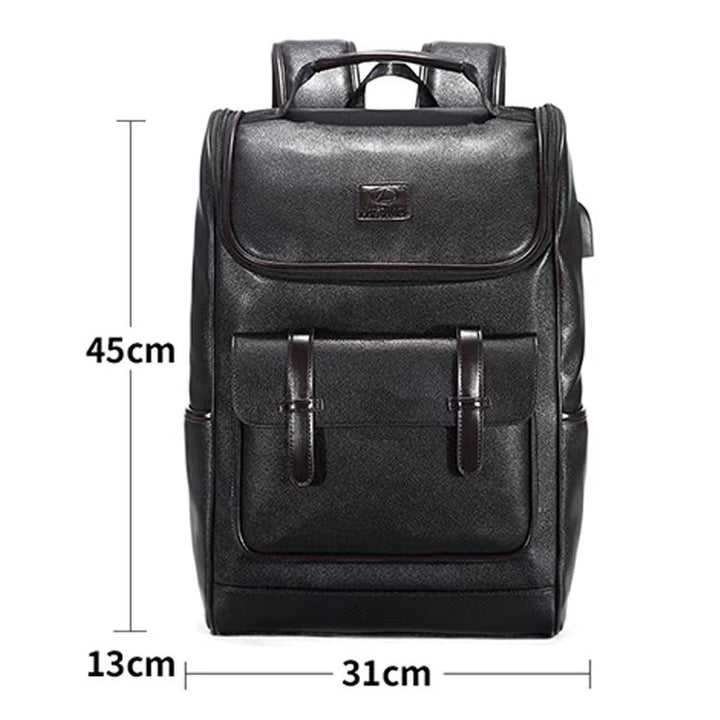 Premium strukturierten Leder Rucksack
