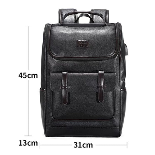 Premium strukturierten Leder Rucksack