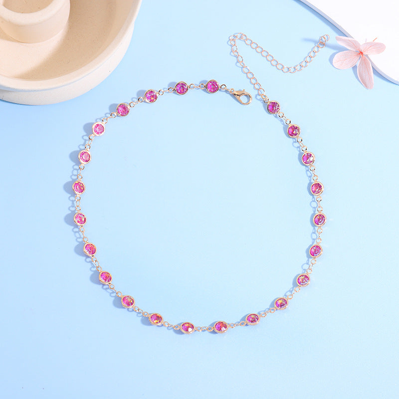 Funkelnde Kristall Choker Halskette Karnz