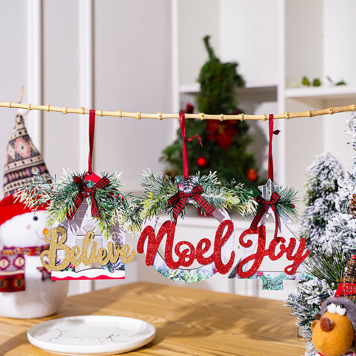 Dekoratives Holzschild mit Weihnachtsbotschaft Karnz