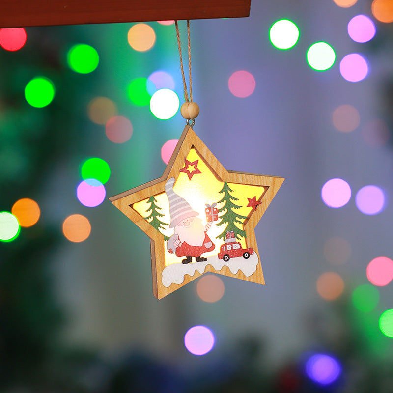 Dekorativer Holzstern mit Weihnachtsmotiv Karnz