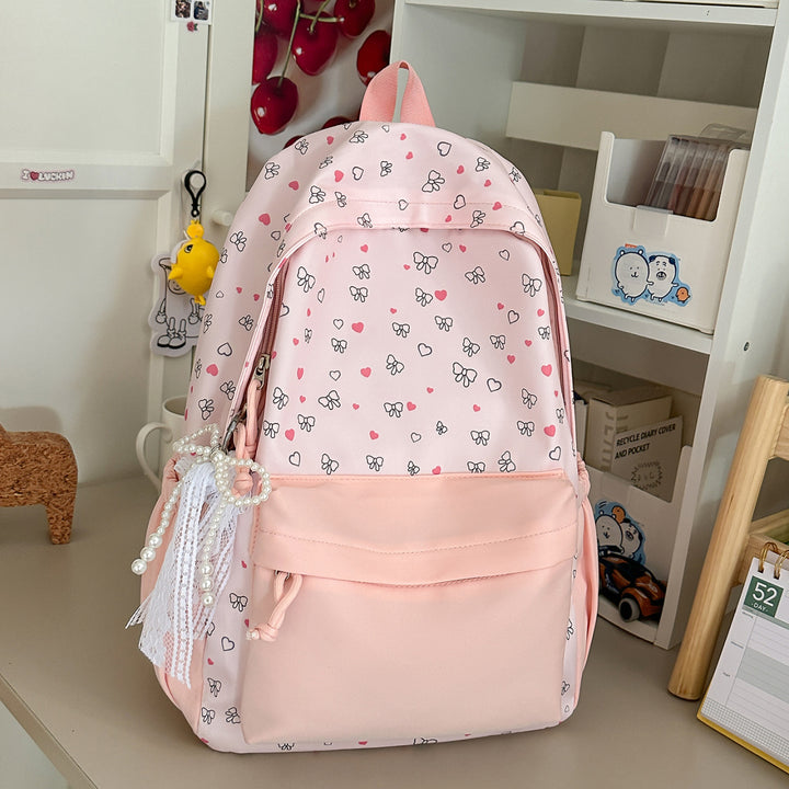 Verspielt Herz- und Schleifenmuster Rucksack