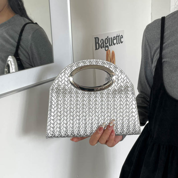 Gewebte Handtasche mit Goldakzent