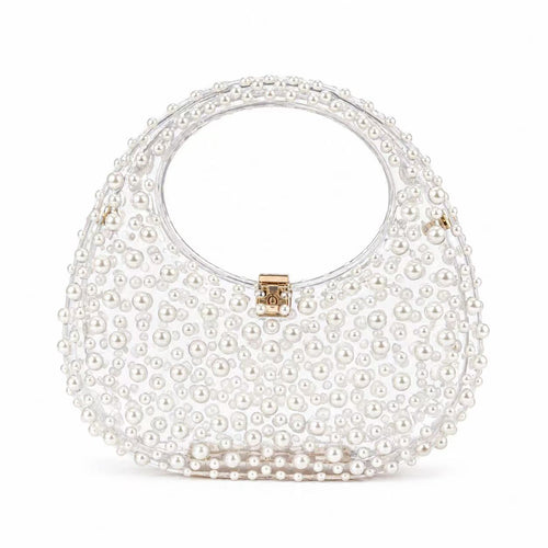 Perlenakzentierte Couture-Clutch