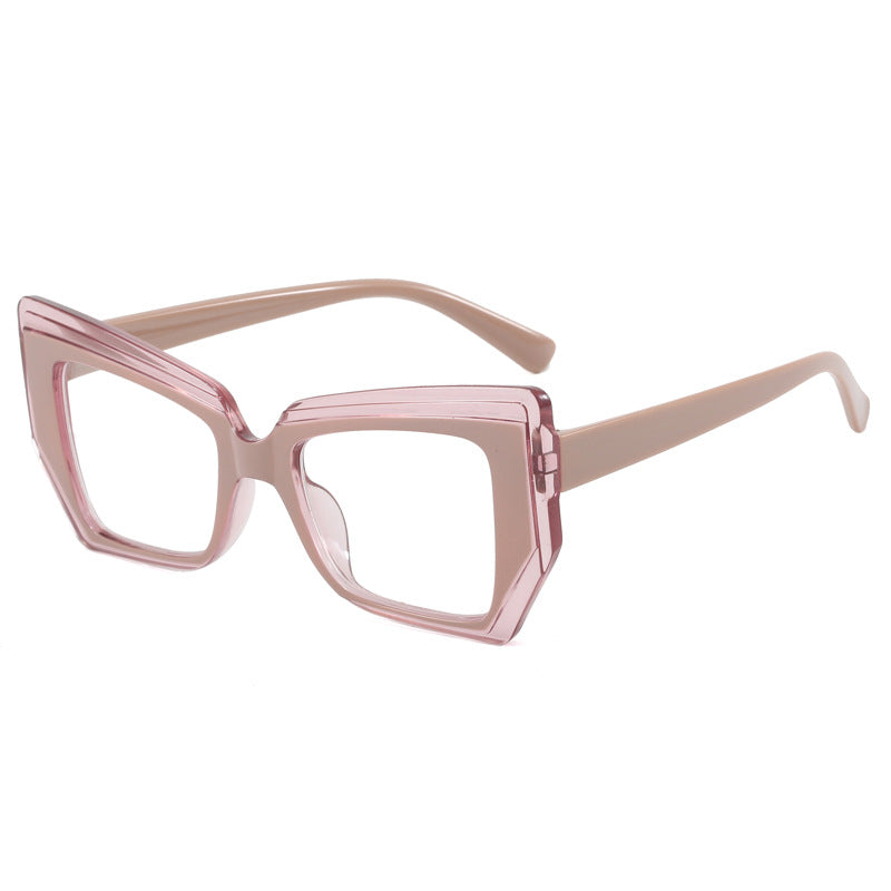 Damen Modische Brille mit auffälligem, geometrischem Rahmen Karnz