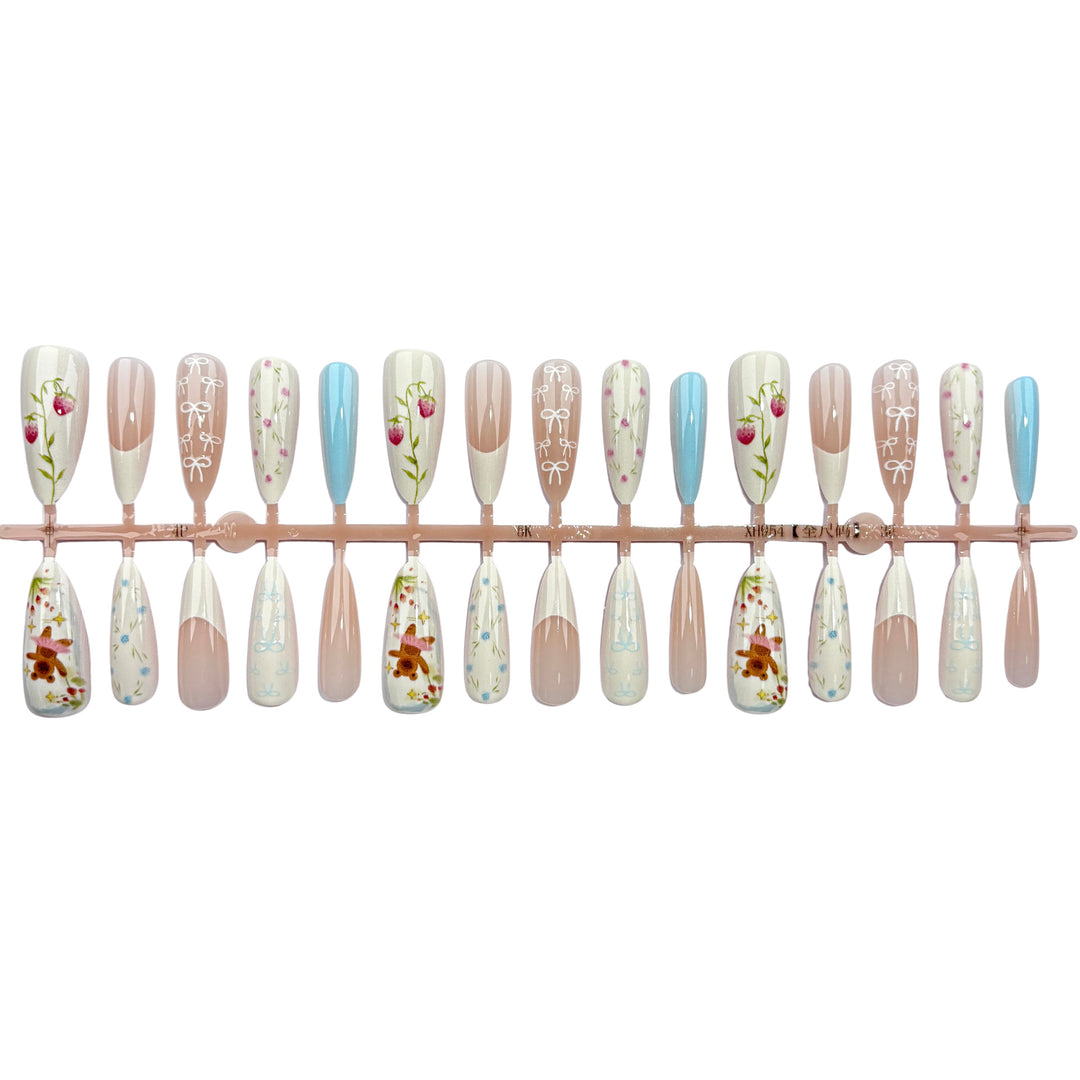 Blumenmuster Nail Art Presse-auf Set