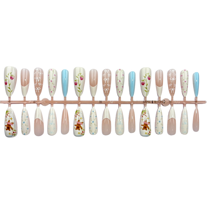 Blumenmuster Nail Art Presse-auf Set