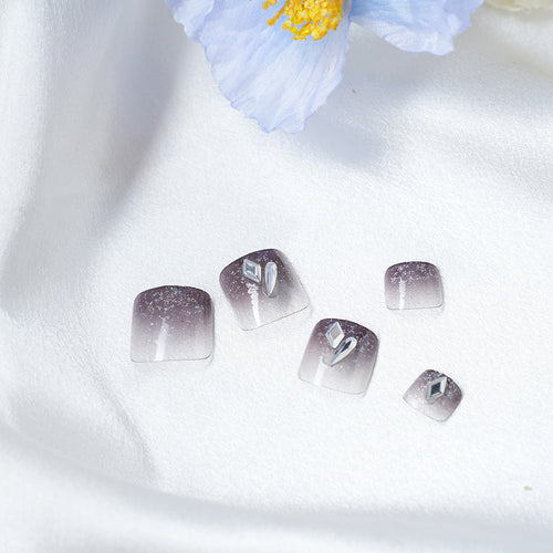 Glamouröser Glitzer Ombre Press-On Nagelset Karnz