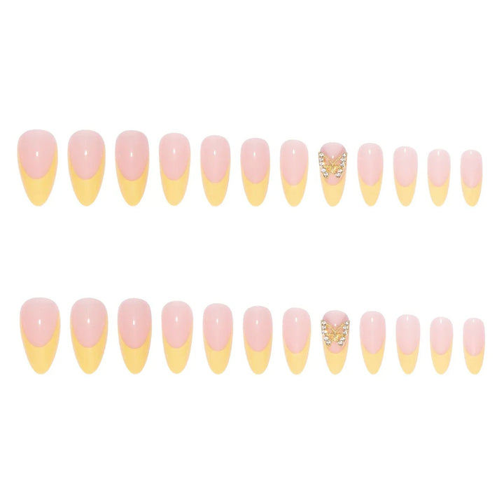 Kunstnagelset mit luxuriösen 3D-Schmetterlings- und Glitterverzierungen Karnz