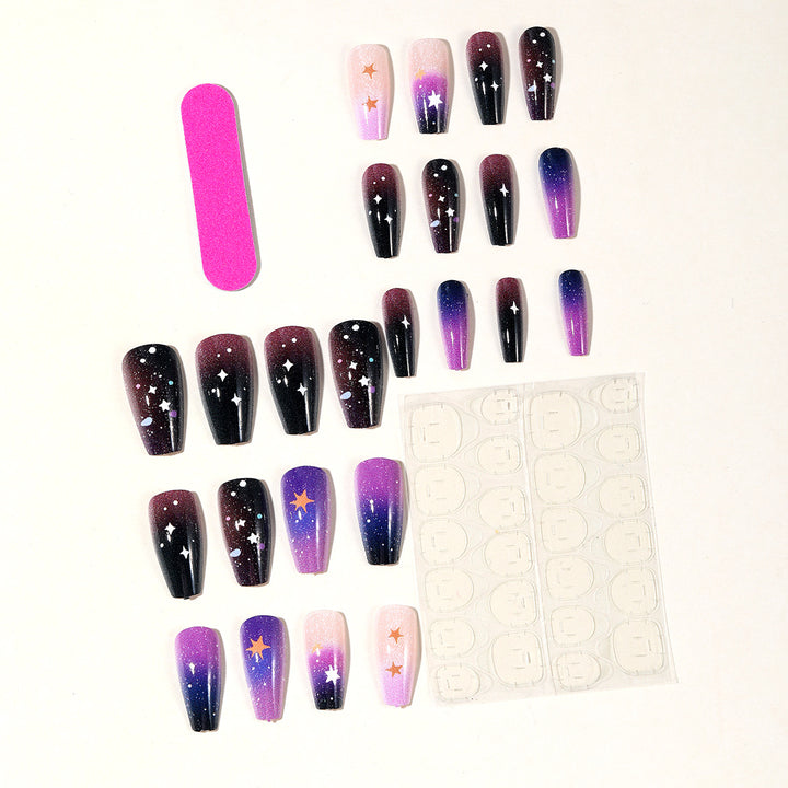 Galaxie-inspirierte 3D-Nagelkunst-Verlängerungen Karnz