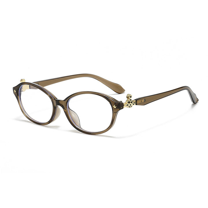 Damen modische optische Brille im eleganten Ova-Design mit goldenen Akzenten Karnz