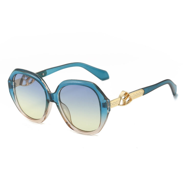Damen Oversized Sonnenbrille mit goldenen Akzenten Karnz