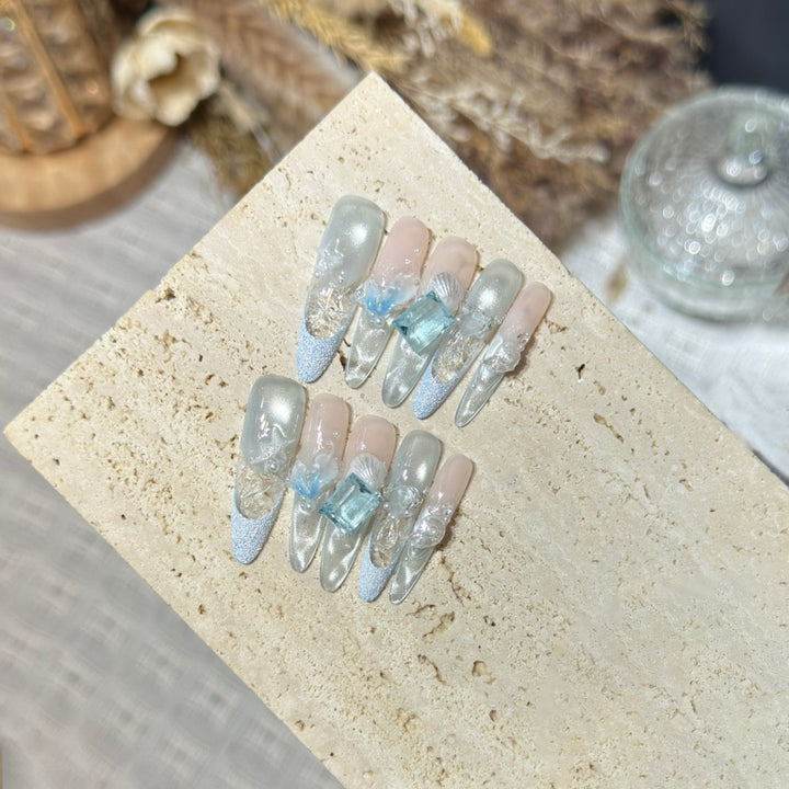 Premium dekorative Stiletto Press-On Nail Set