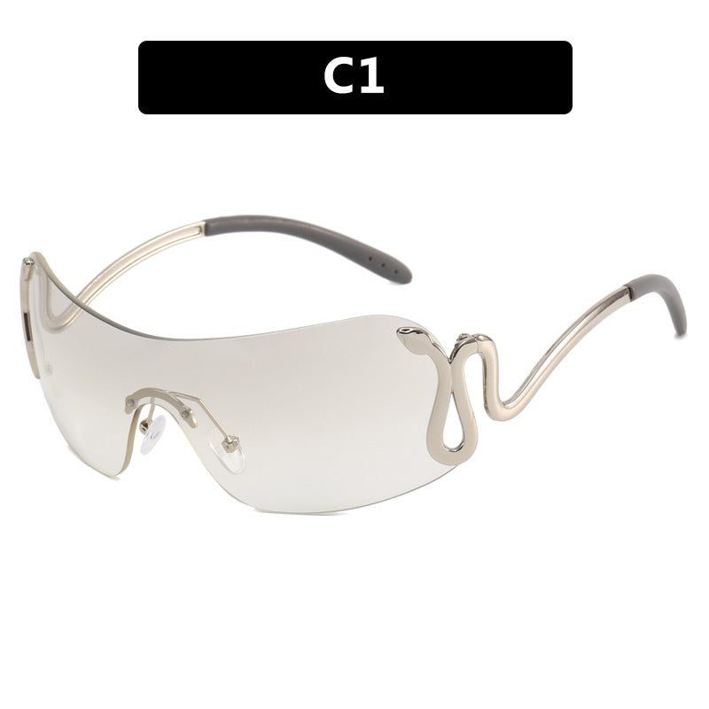 Damen futuristische Sportsonnenbrille mit verspieltem Design Karnz