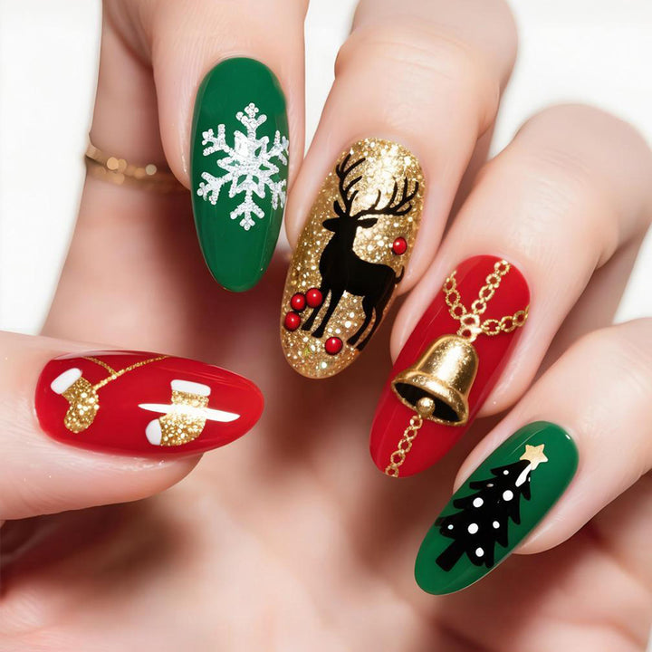 Festliche thematische Press-On Nagelkunst Karnz