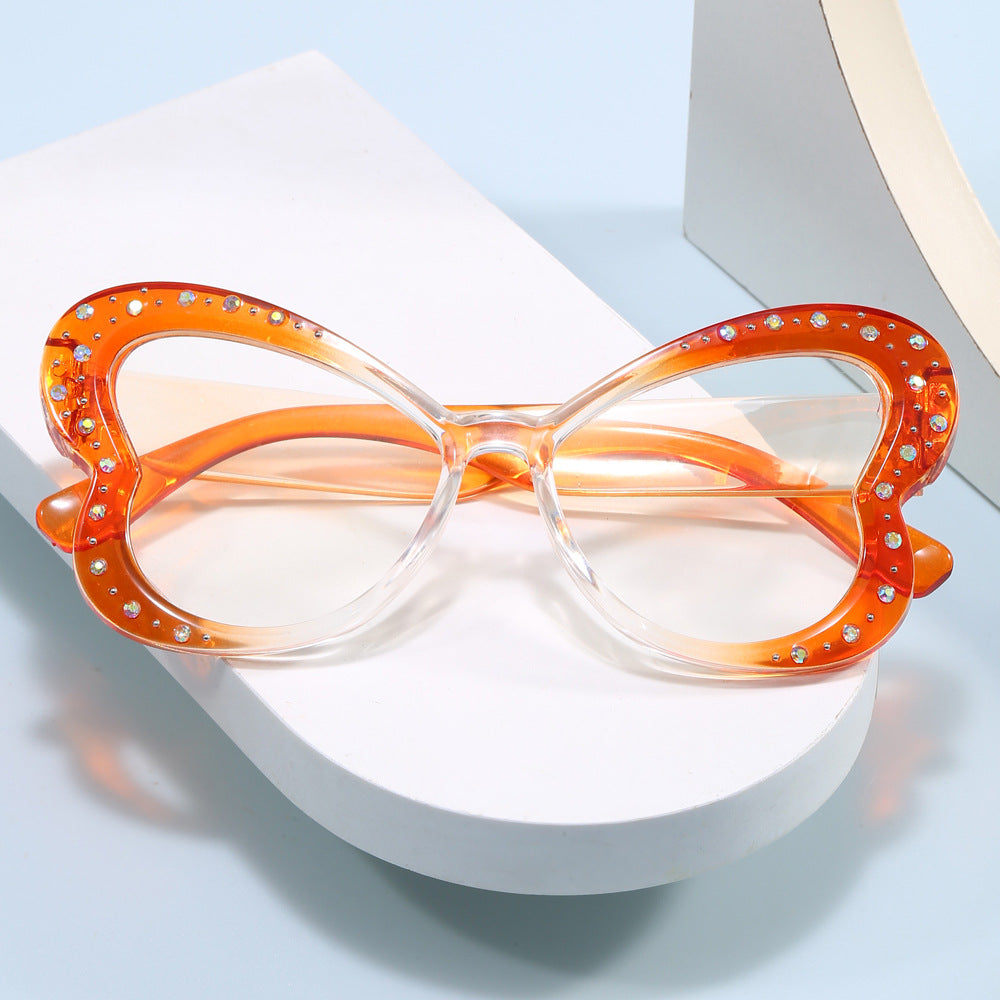 Damen verspielte Herz-Sonnenbrille mit Glitzerakzenten Karnz